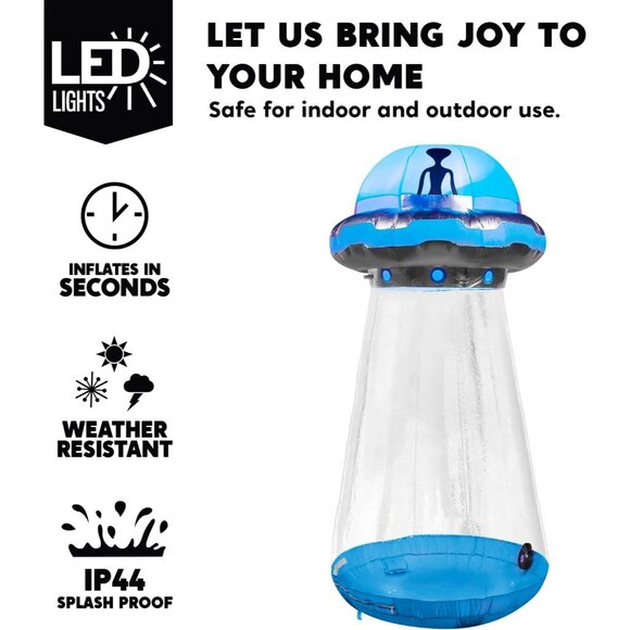 9 FT Tall Halloween Inflatable Outdoor Decorations UFO Blow Ups Decor for Yard - Picture 4 of 8